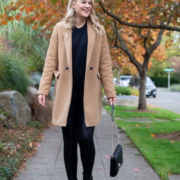 Zara Jackets & Blazers - Zara Double Breasted Wool Blend Coat Tan Camel XS